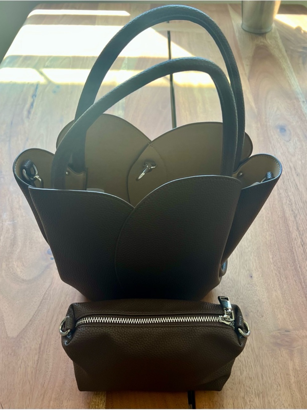 Anthropologie Melie Bianco Tulip-Top Handle Crossbody Tote - Picture 6 of 8
